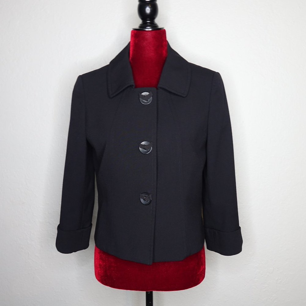 Tahari Fitted  Blazer Womens Size 6 Black